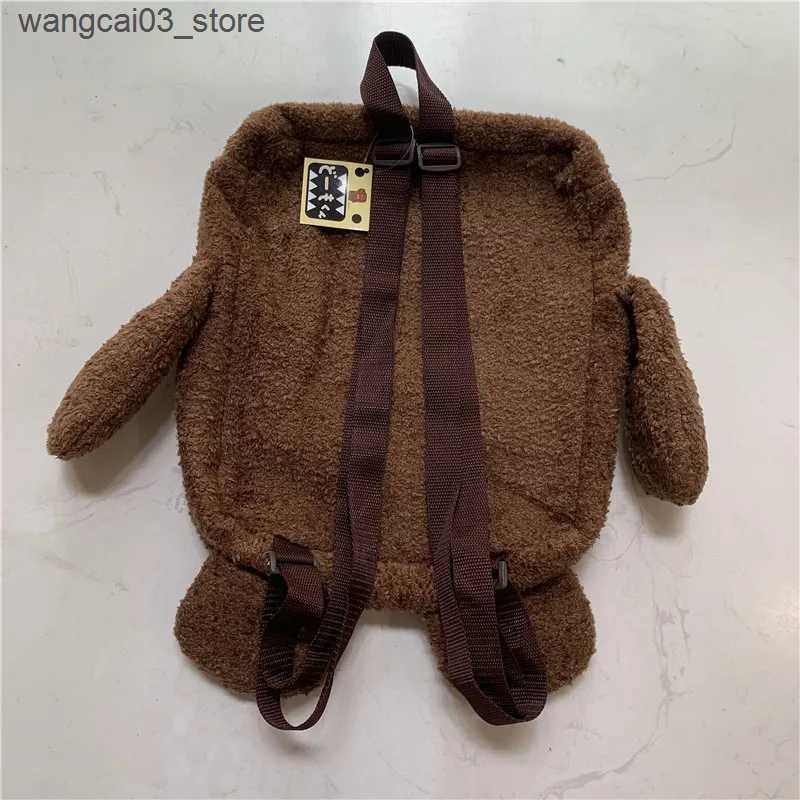 Backpacks Domo Kun Plush Backpack for Kids Women Men Kawaii Cute Bags Cartoon Anime School Backpack Schoolbag Back Pack Bagpack L240910