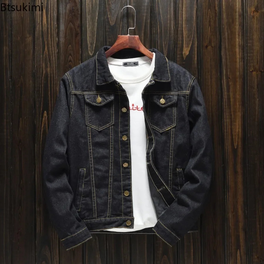 mens denim jacket Plus size ultrathin suitable for Korean style simple fashion casual top 240921