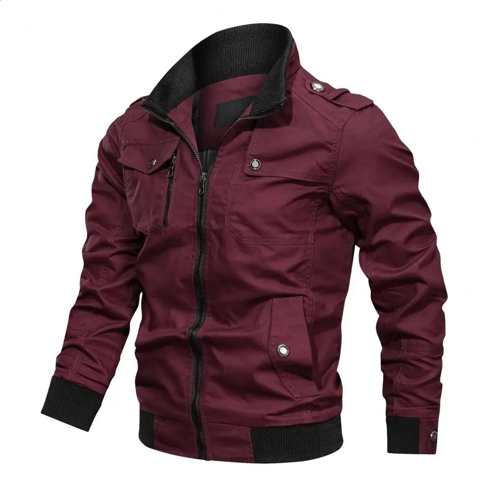 2023 Men Cotton Cargo Jacket Bomber Jackets Autumn Pilot Coat Flight Coats Male Windbreaker 240924