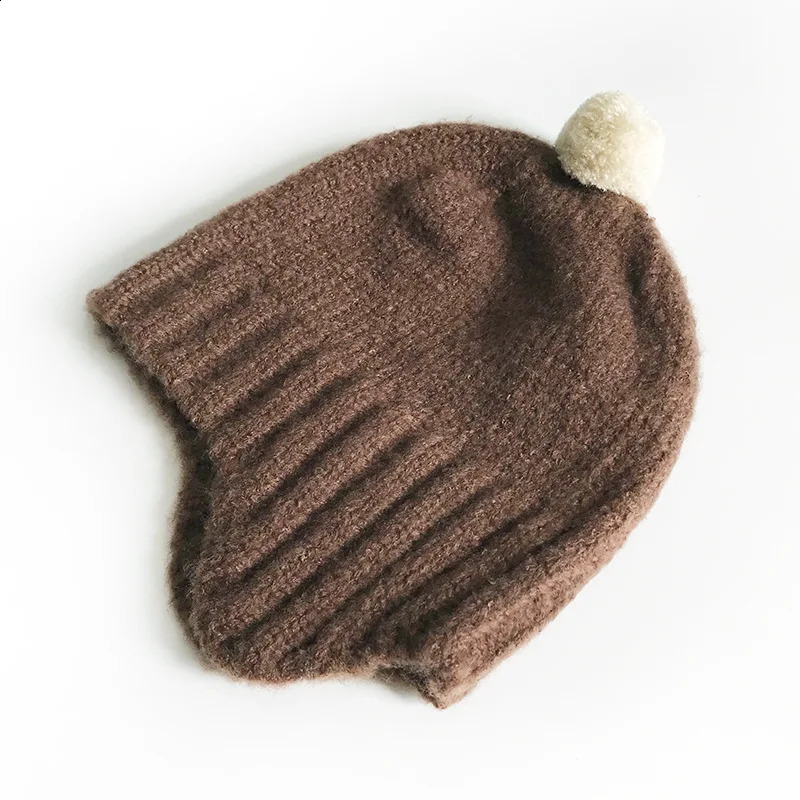 Cute baby hat knitted fluffy warm winter childrens boy Bini 240925