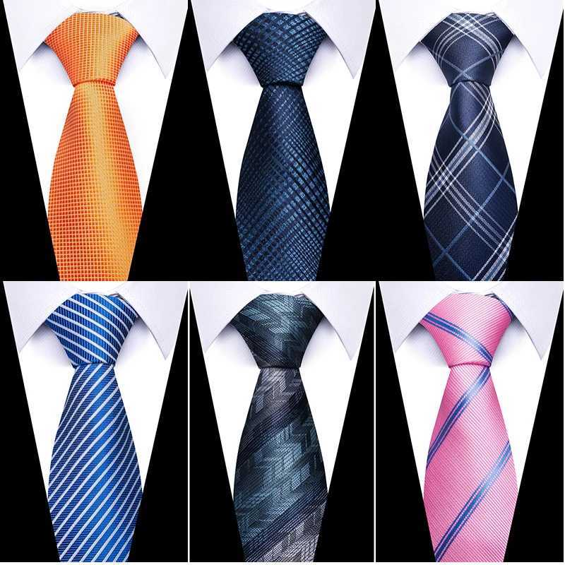 8cm tie men Gravatas classic multi-color latest design silk collar shirt accessories striped sky blue men Y240925