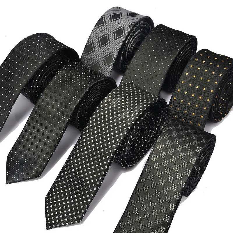 New mens casual slim tie classic Polter Woven Party Neckties fashionable flat mens tie for wedding business M tie Y240925