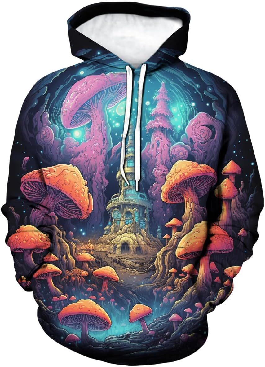 Hoodie for Mens Womens Coloful Hoodies 3D Printed Psychedelic Graphic Hoodie For Men Novelty Long Sleeve Top Graphic Hoodies sweatshirt Pullover Long 