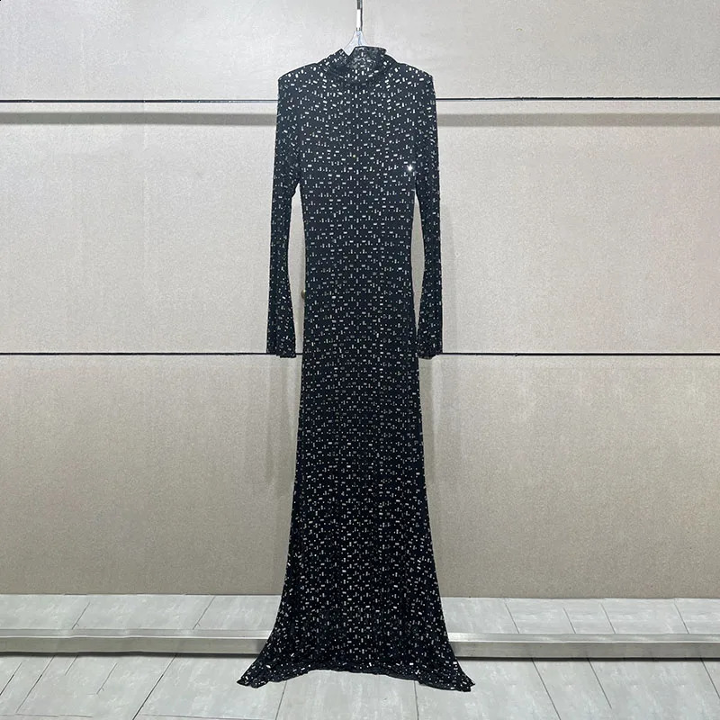 Skirt Y2K Spring/Summer Square Diamond High Neck Sparkling Sleep Fishtail Braid Dress 24Slim Thin Party Dress 240926