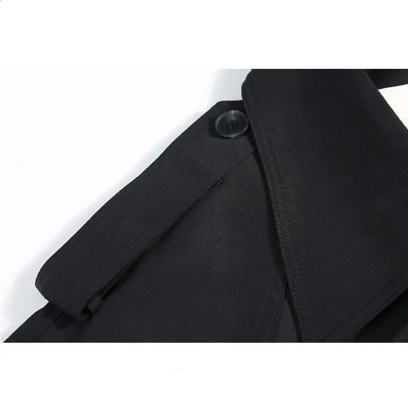 Fashion Trench Jackets Long Pattern Female Solid Color Coat Classic Lapel Long Sleeve with Belt Spring Autumn Casual Street Wear 240918
