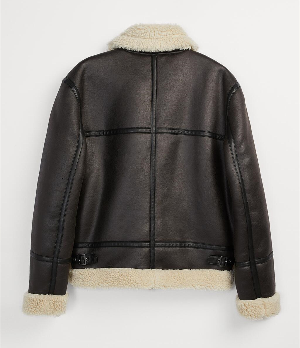 Winter Warm Lapel Suede Lambskin 2023 New Retro Fur One Zipper Jacket For Men
