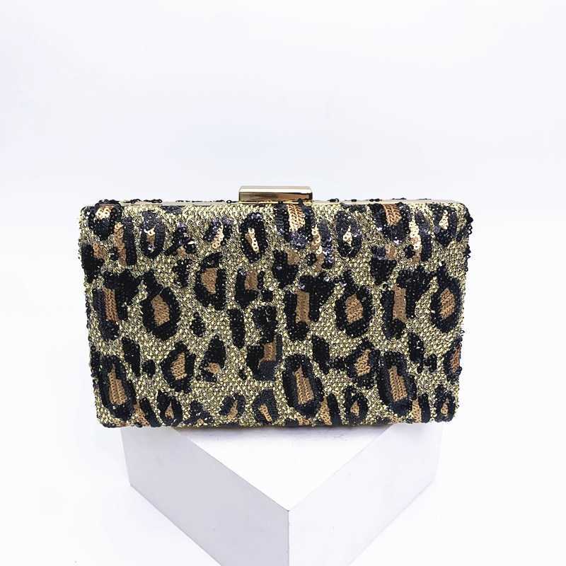 Clutch Bag Wind Bead Dress Evening Bag Hand Designer Bag Leopard Pattern Dinner Bag Temperament Bride Bao Lady Bag 240920