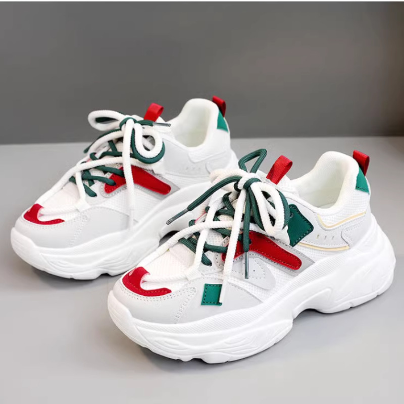 Ddmybear Women's 2024 New Breathable Mesh Sports Versatile White Student Casual Height Increasing Thick Soled Dad Shoes Chinese Brand Shoes F926-