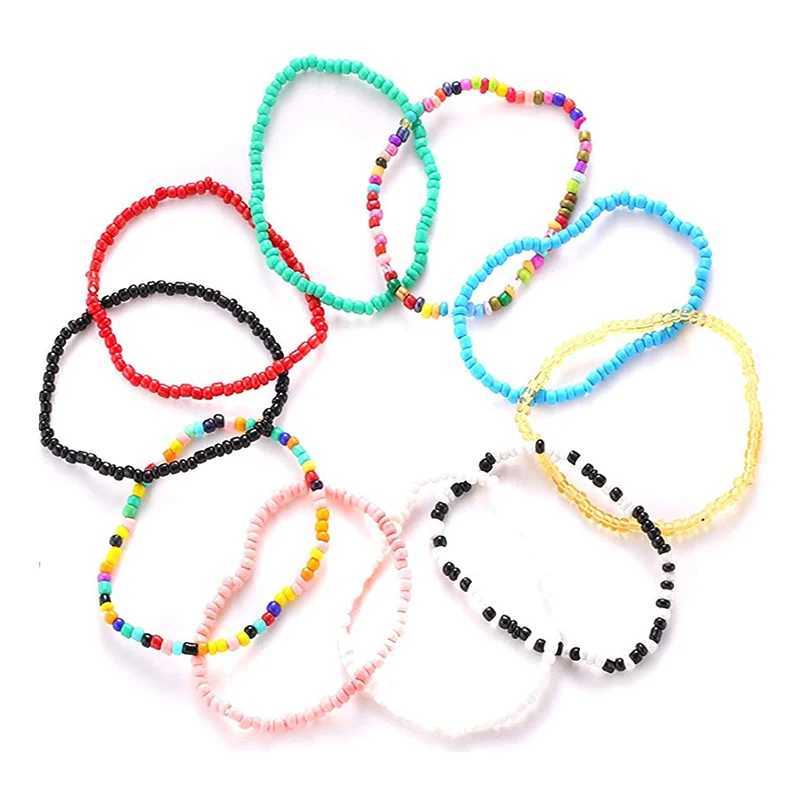 3PCSBohemian Colorful Beaded Beads Anklets For Women Summer Ocean Beach Handmade Ankle Bracelet Foot Leg Beach Jewelry GiftX240926