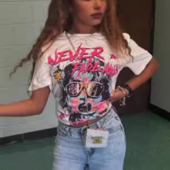 Never Fade Away Men Women Cotton T-shirt Fashion Big Size Top Casual Short Sleeve Streetwear Classic Print Tee