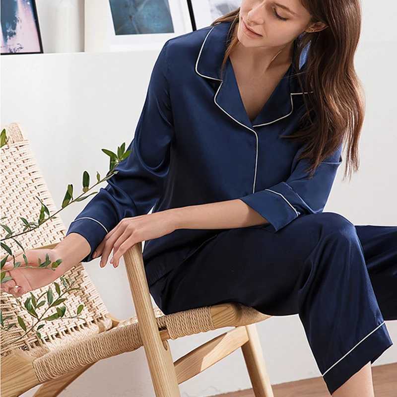 New 100% Silk 100 % Silk Pajamas For Women pyjamas women nightwear pijama Luxury Brand sleepwear pajama set Thick 16.5 Momme M240925