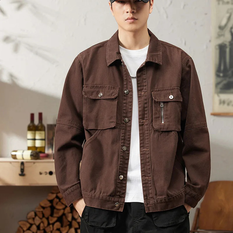 Spring mens oversized retro denim jacket 145kg 240921