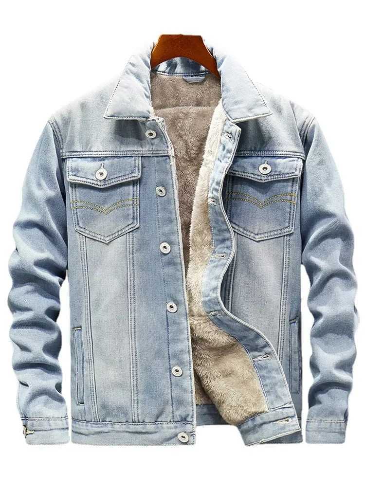 Multi style travel and shopping denim jacket for autumn and winter fashionable thick casual ultra-thin denim jacket 6XL CL240926