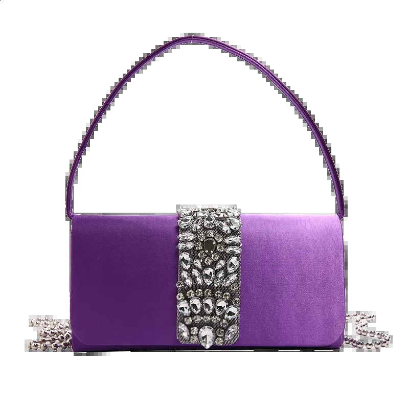 Small Square Chain Nylon Handbag Buckle Diamond Fashion Shoulder Bag 2024 Party Simple Shining Style Bolso 240923
