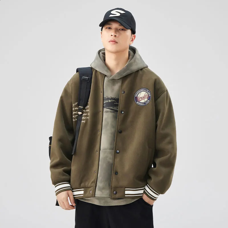 Mens Oversize Baseball Jacket Military Coat High Quality Autumn Casual Letter Embroidery Coats AllMatching 240924
