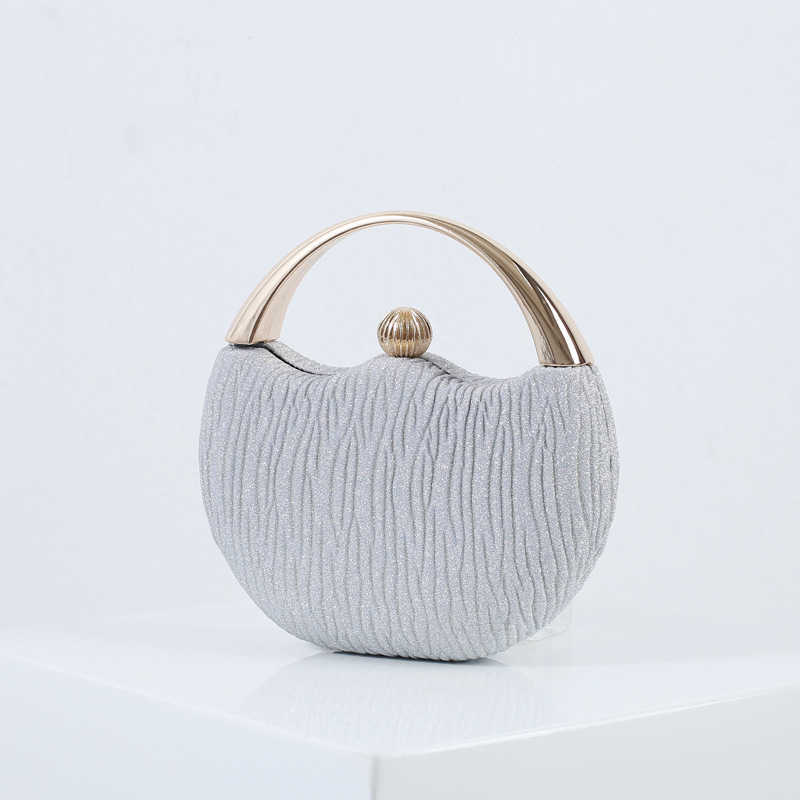 Clutch Bag New Bright Pink Portable Banquet Bag Fashion Arc Dinner Bag Wedding Gift Designer Bag Party Nail Bead Bag Evening Bag 240920
