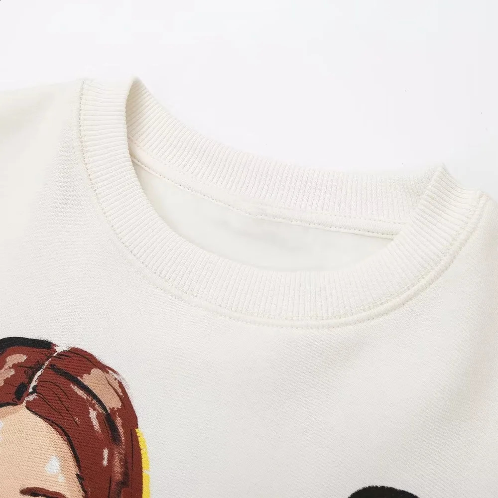 UNIZER Autumn Line Womens Fashion Floral Round Neck Long Sleeve Loose Sports and Leisure Printed Sweater 240926