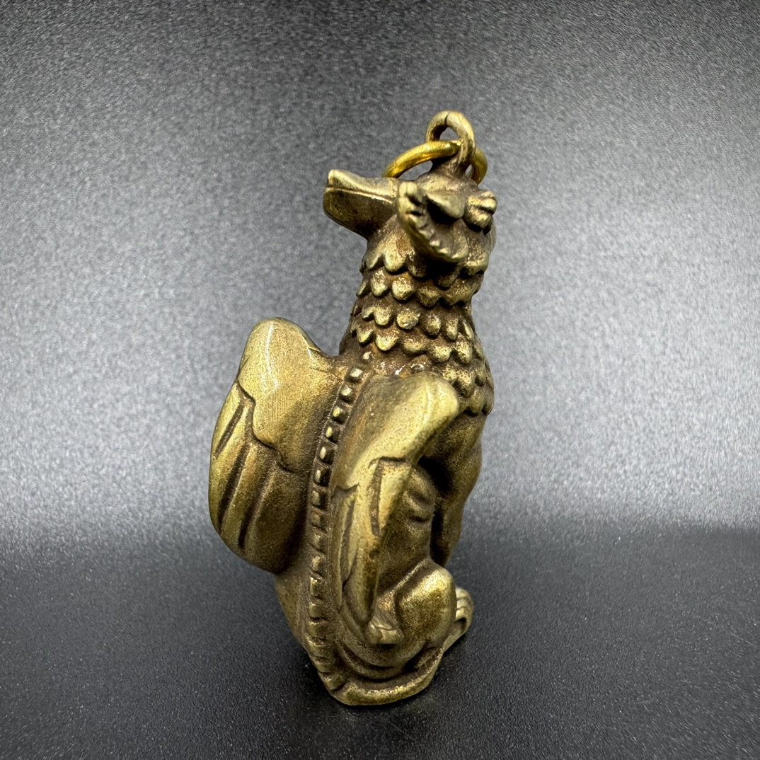 New Brass Bird Beak Tengu Lanyard Pendant Keychain Accessories Solid metal bird with long beak