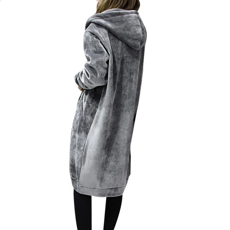 Womens Fall Winter Zip Plush Top Fleece Warm Casual Loose Soft Hooded Cardigan Faux Plush Puffy Sweatshirt Jacket 240919