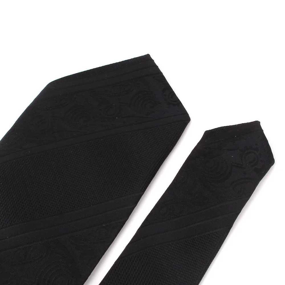 Mens new tight neck tie lace black tie set floral slim tie suitable for weddings business Grossman collar great gifts Y240925