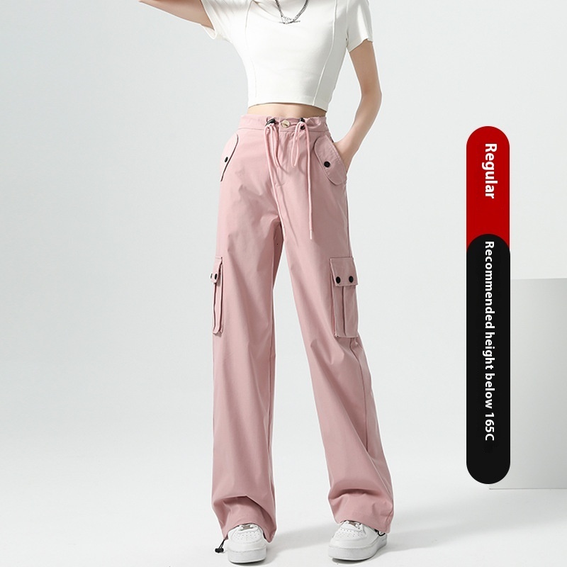 Quick drying workwear for women in the summer of 2024, new short leggings, high waisted wide leg American casual sports pants