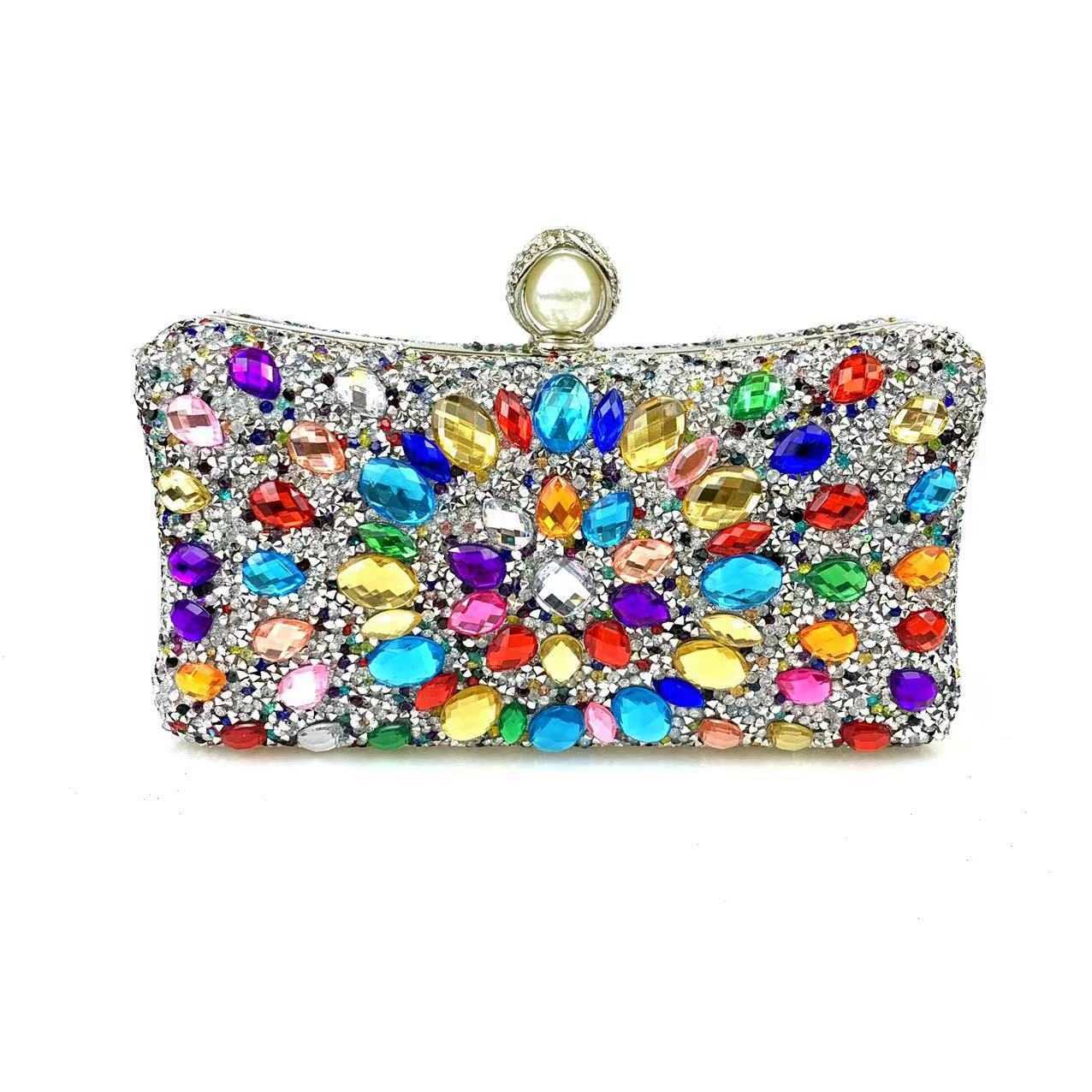 Clutch Bag Colorful Shiny Color Bag Banquet Designer Bag Diagonal Cross Hand Fashion Bag 240920
