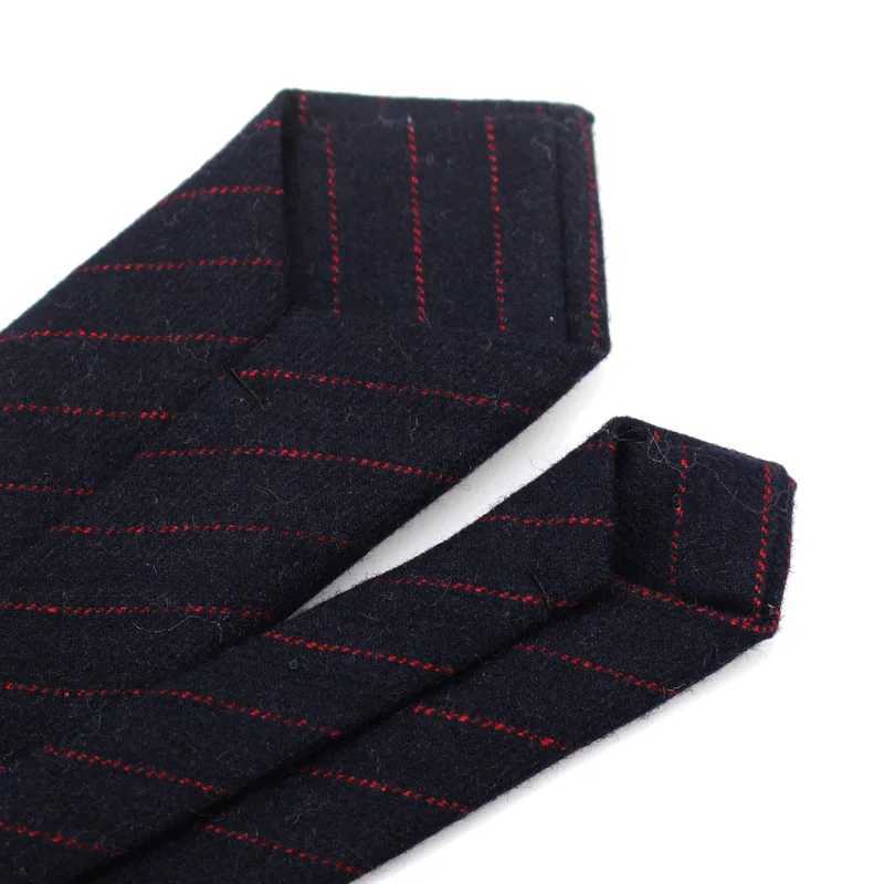 Mens fashionable wool tie tight solid casual collar Corbata ultra-thin striped collar wedding gift set tie accessories Y240925