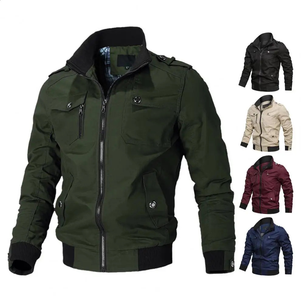 2023 Men Cotton Cargo Jacket Bomber Jackets Autumn Pilot Coat Flight Coats Male Windbreaker 240924