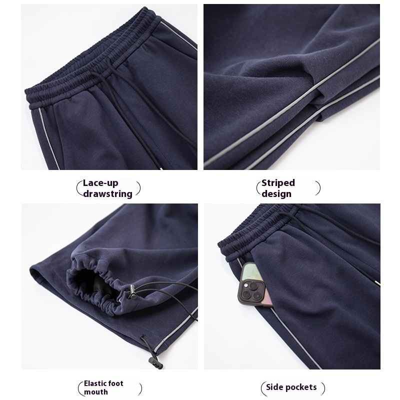 American sports for women, 2024 autumn new high waisted straight small parachute pants, casual wide leg work pants