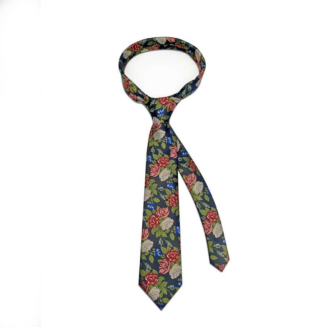 8cm wide premium round neck mens patterned navy neck tie for girls casual tight tie wedding set tie Y240925