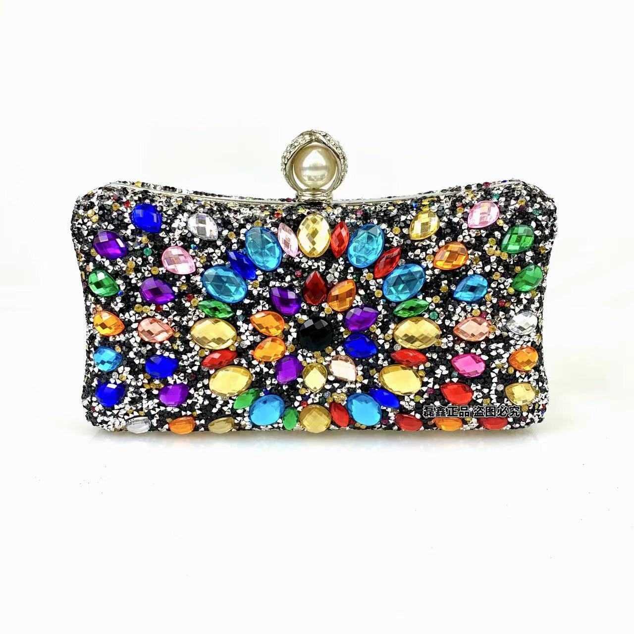 Clutch Bag Colorful Shiny Color Bag Banquet Designer Bag Diagonal Cross Hand Fashion Bag 240920