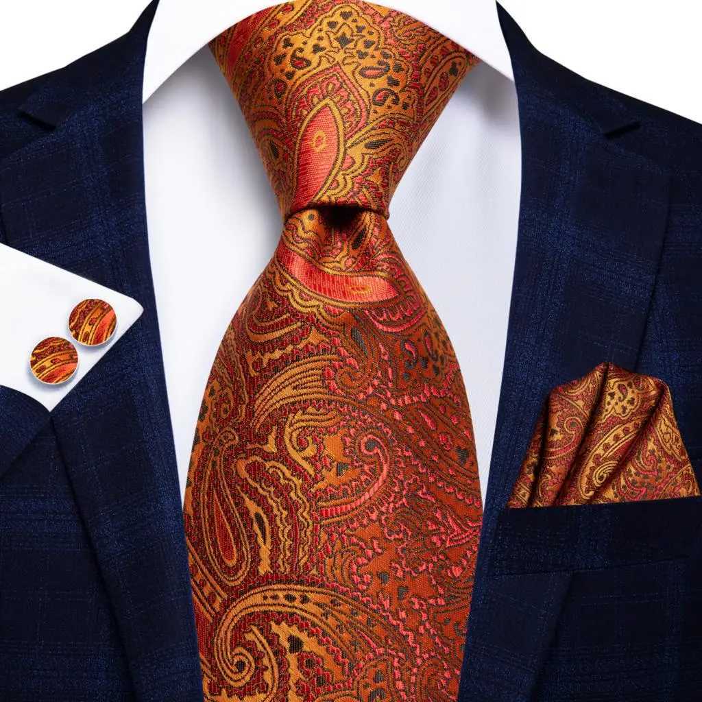 Hi-Tie Designer Elegant Mens Ties Gentlemen Pueple Novelty Luxury Brand Ties For Men 2023 New Business Necktie Handky Cufflinks X250407