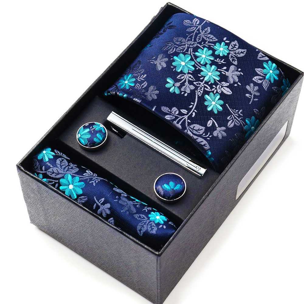 Mens tie gift box with collar handle cufflinks tie clip 6-piece set group business wedding holiday formal tie Y240925