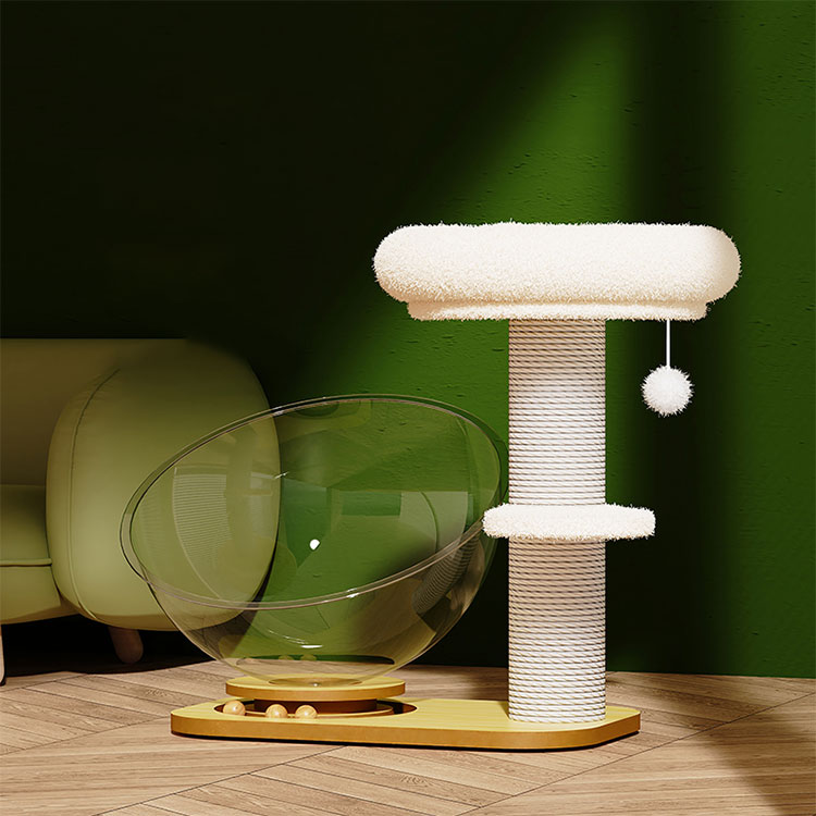 Animal Rescue Donation Real Wood Spinner Play and Rest Combo - Mint Space Capsule XXL Kitty Basket