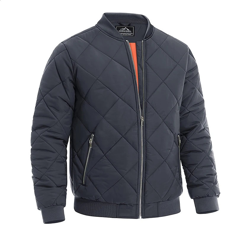 MAGCOMSEN Mens Padded Warm Jackets Fall Winter Rib Full Zip Jacket Windproof Causal Outerwear 240924