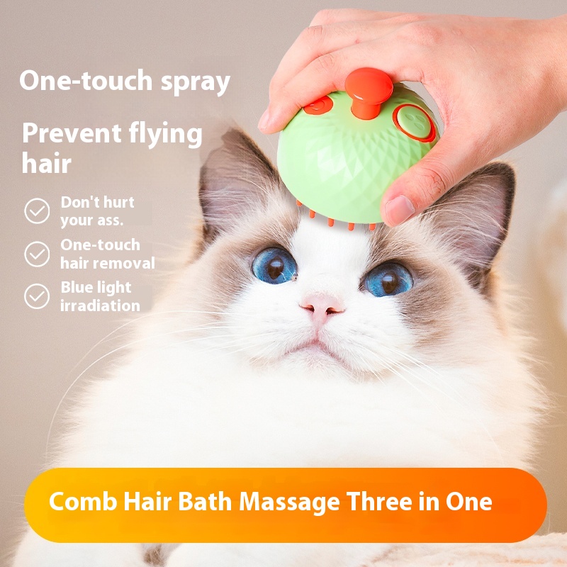 Multi-Functional Pet Electric Comb Ideal for Cats and Dogs Featuring Tangle-Free Spray Massage