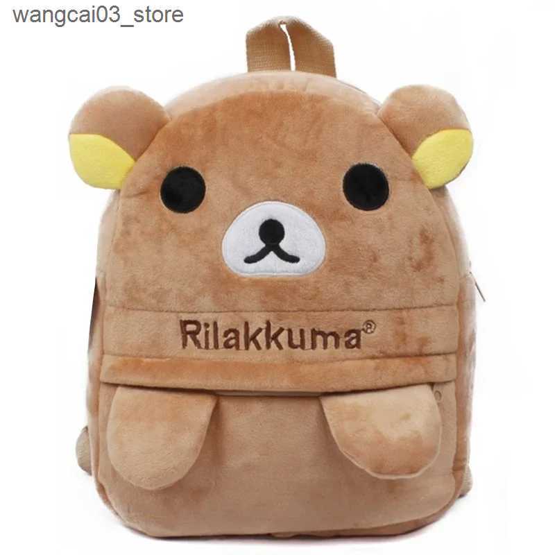 Backpacks Cute Rilakkuma Bear Plush Backpack Anime Small Bag Kids Children School Bags Kindergarten Preschool Backpack for Boys Girls L240910