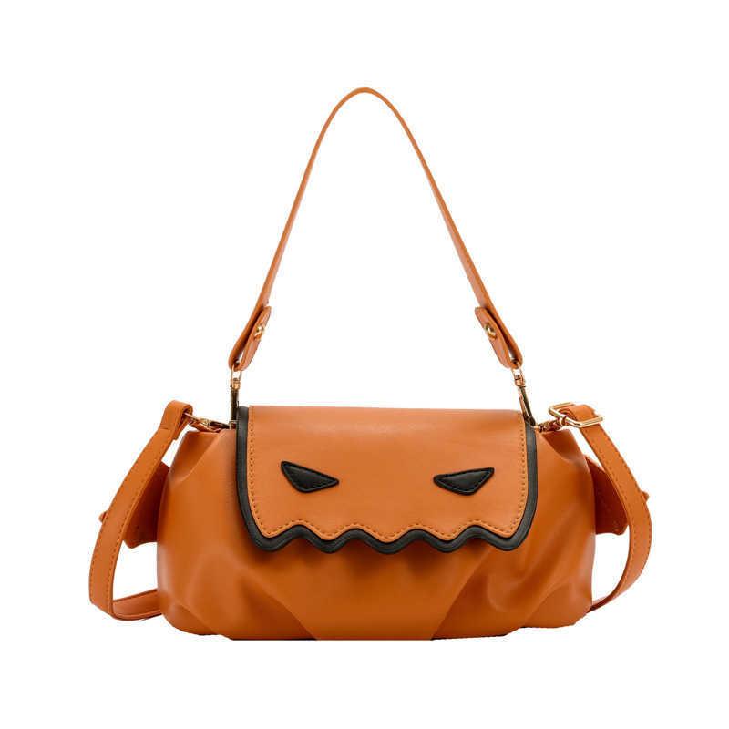 Funny gift bag, cute monster, fashionable design, personalized shoulder bag, pumpkin crossbody bag, trendy 240915