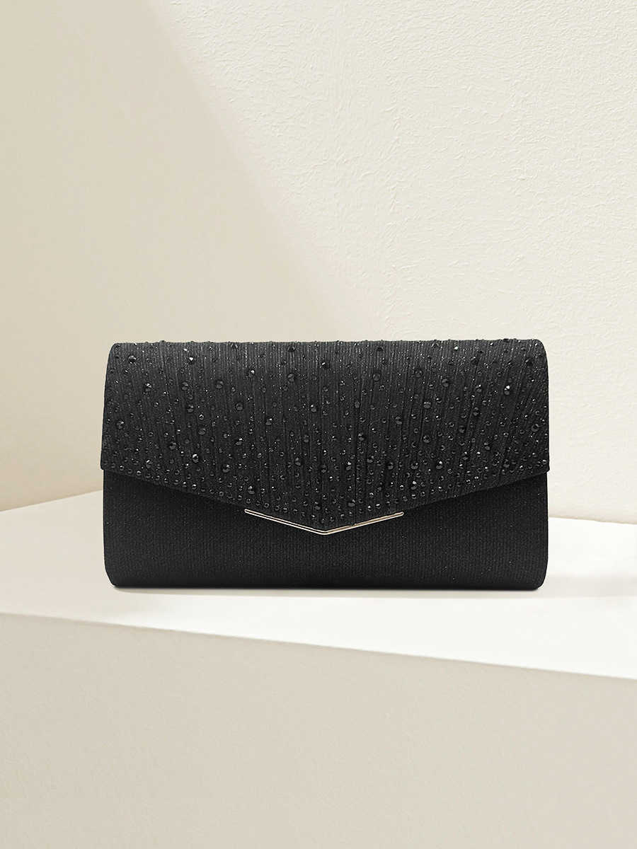 Clutch Bag Ladies Dinner Handbag Wrinkled Diamond Designer Bag Dress Crossbody Bag 240920