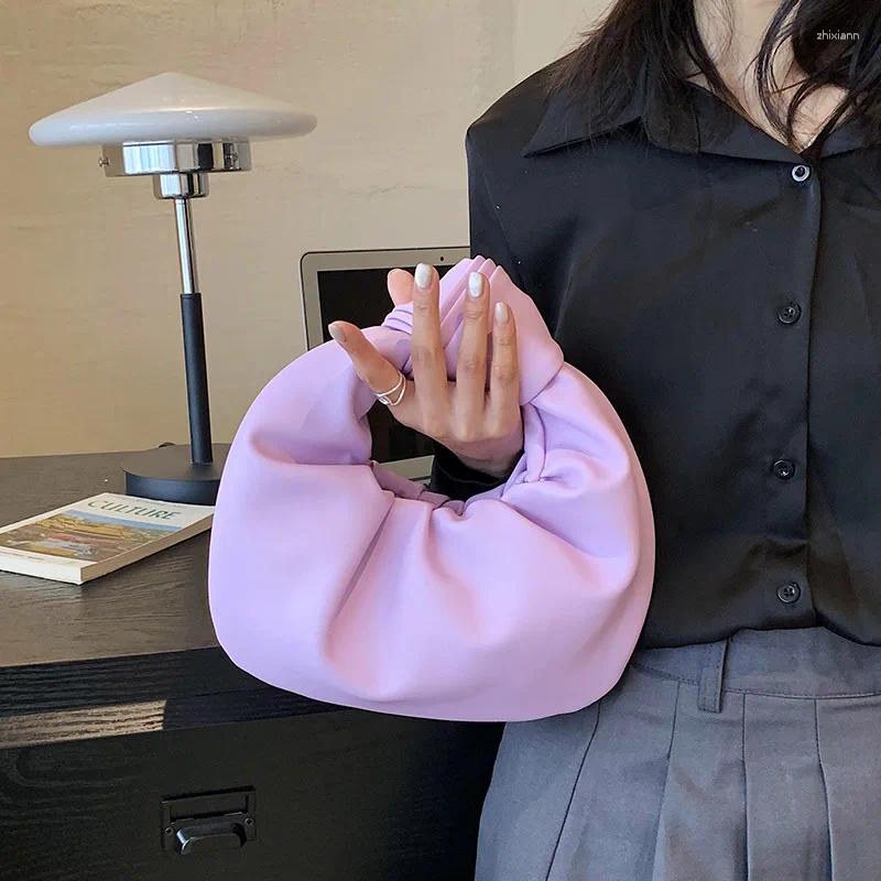 Free Shipping Shoulder Bags 2024 Fashion Hobo Bag Handbag Brand Women Tote Knotted Handle Clutch Purple Green Pu Leather Ladies Designer Bag Luxury Ba