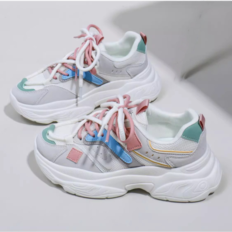 Ddmybear Women's 2024 New Breathable Mesh Sports Versatile White Student Casual Height Increasing Thick Soled Dad Shoes Chinese Brand Shoes F926-