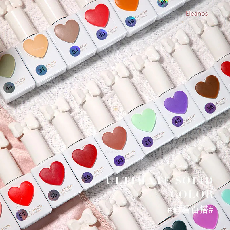Eleanuos 58 piece Korean Macaron gel polishing set Sansu UV gel enamel handicraft salon polishing nail polish with color card 15ML 240918