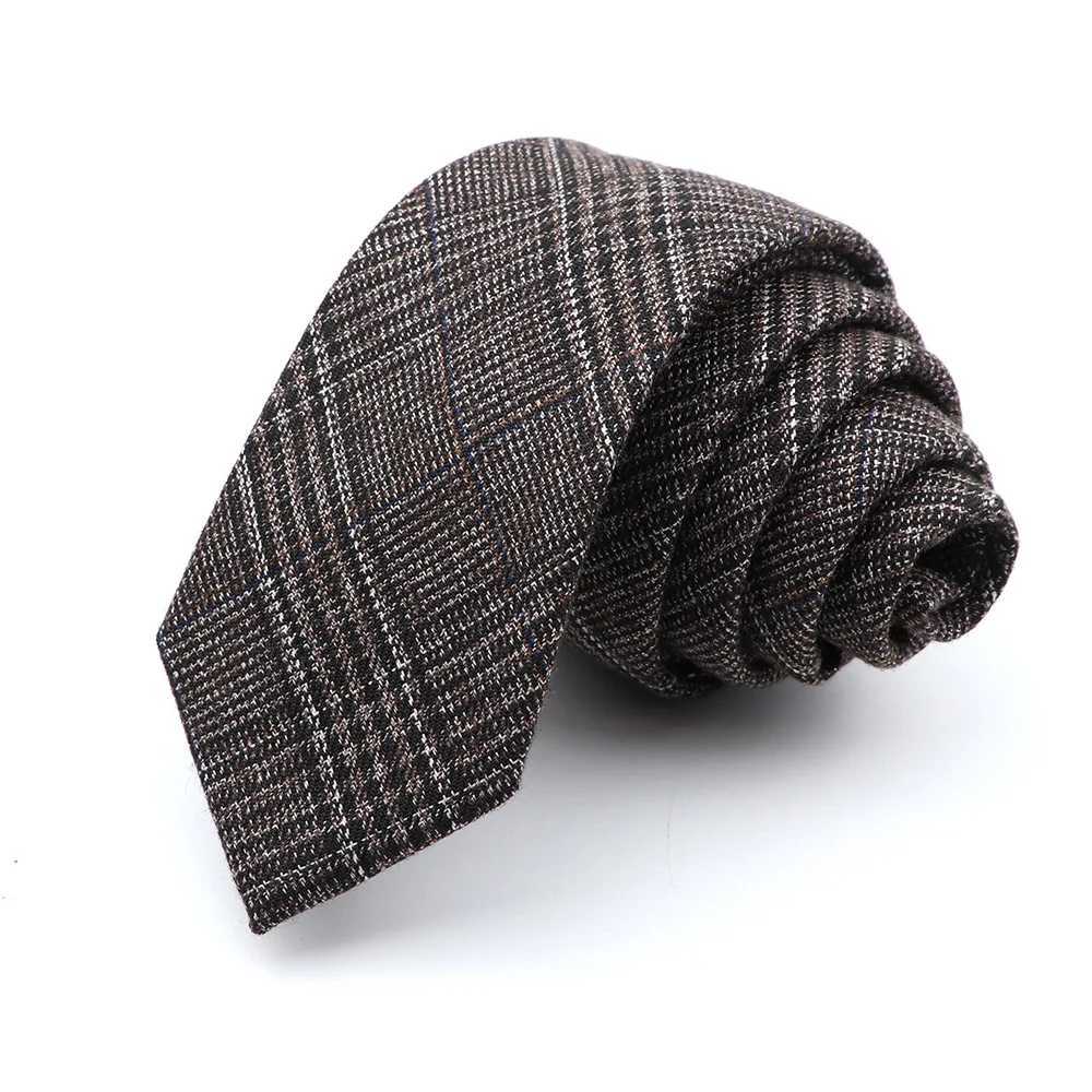 Mens 6cm high-quality pure cotton handmade thin flat collar mens slim fit suit casual tie Y240925