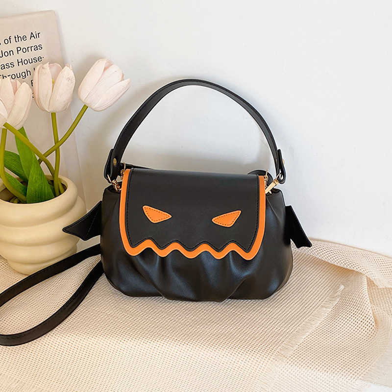 Funny gift bag, cute monster, fashionable design, personalized shoulder bag, pumpkin crossbody bag, trendy 240915