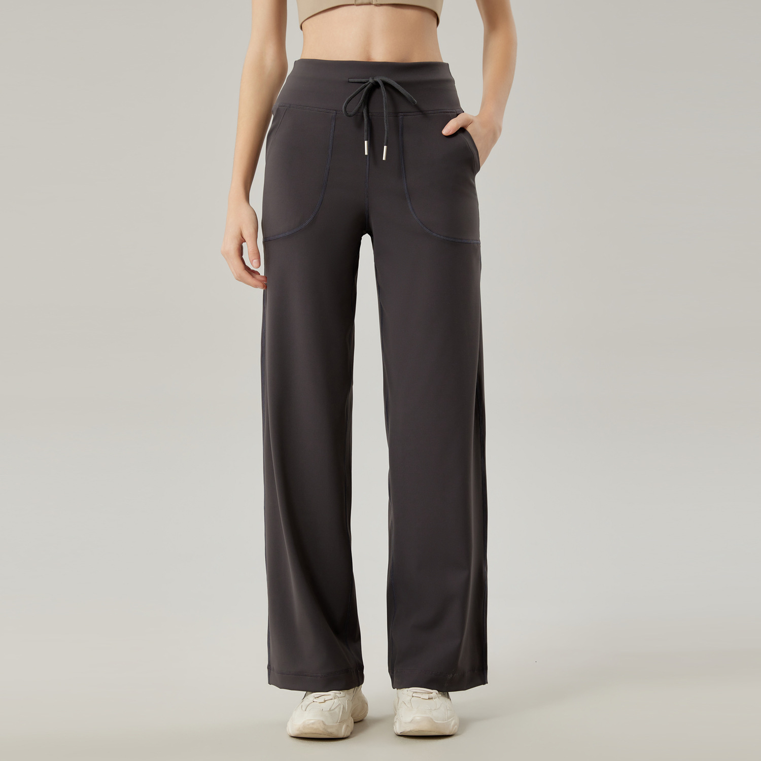 New autumn winter outfits with no awkward lines, high waist, hip lifting exercise, fitness, wide leg pants, and micro horn yoga pants for external wea