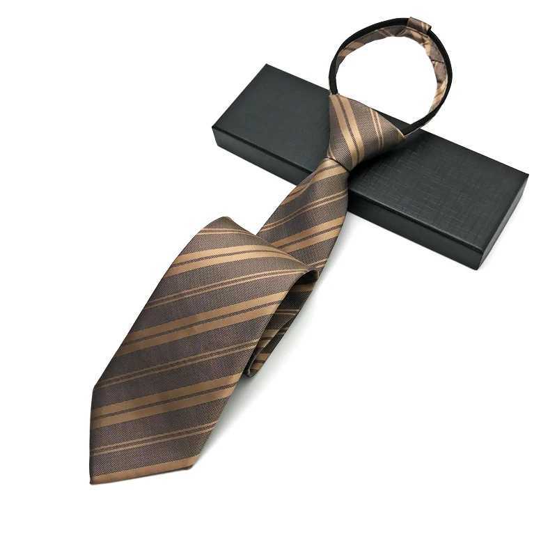 VEEKTIE brand retro collar 8CM wide mens floral gold coffee paisley formal set zipper collar tie zipper fashion Y240925