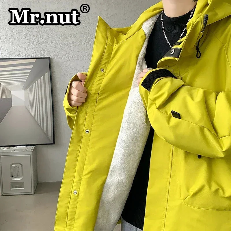 Mr.nut Winter Thickened Jackets Autumn Waterproof Jacket Man Windbreak Camping Overcoat Casual Loose Large Pocket Mens Clothing 240923
