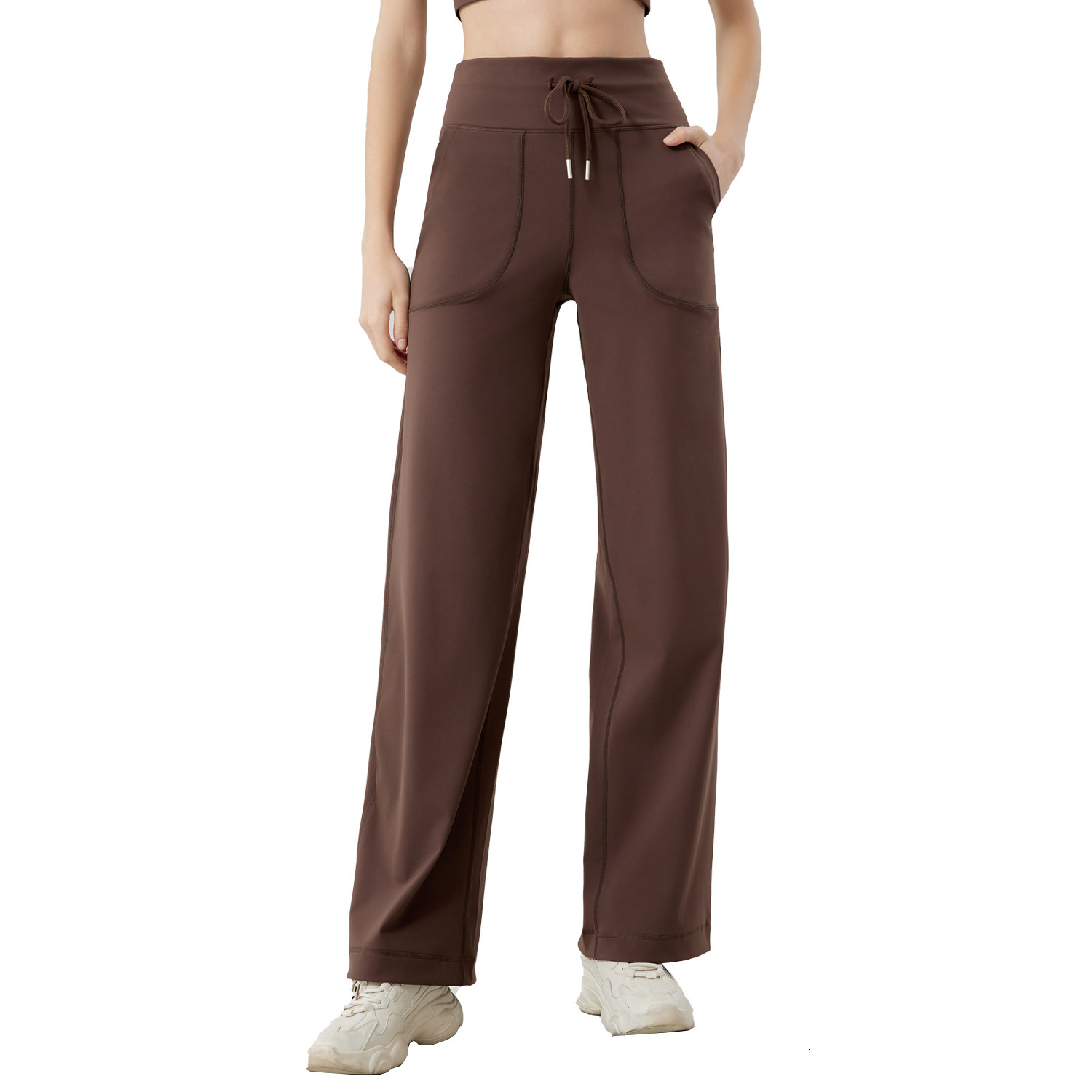 New autumn winter outfits with no awkward lines, high waist, hip lifting exercise, fitness, wide leg pants, and micro horn yoga pants for external wea
