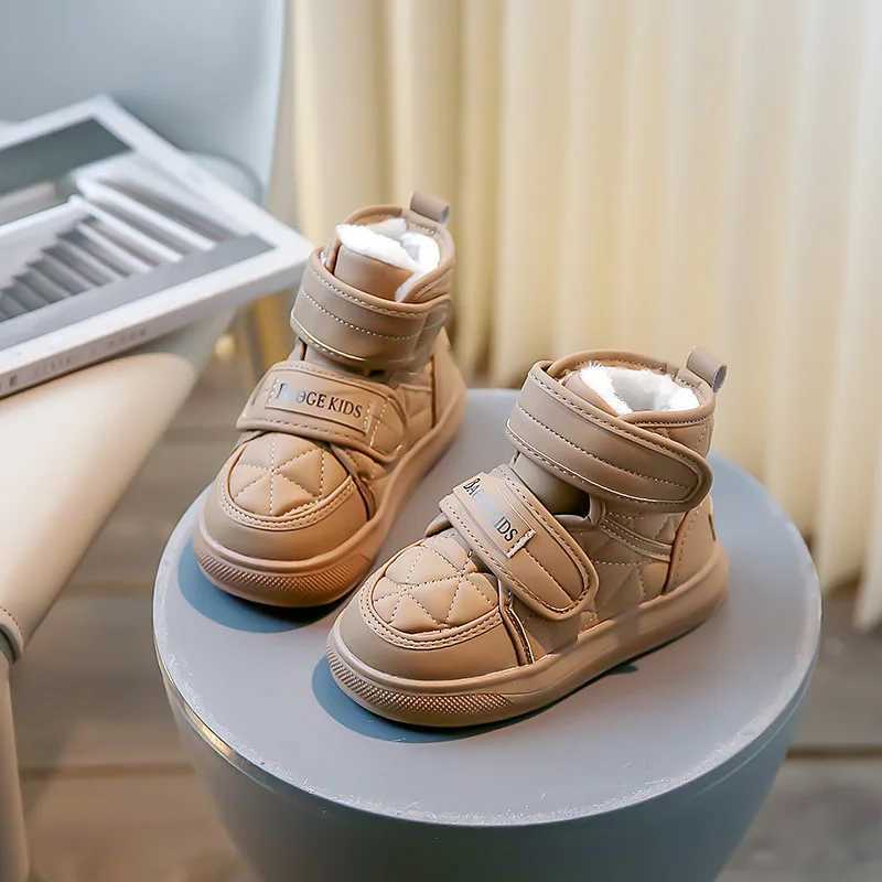 Boots Simple Children Classic Snow Boot Fashion Thick Bottom Girl Winter Boots Warm Fluffy Kids Outdoor Boys Causal Cotton Ankle Boots Q240925