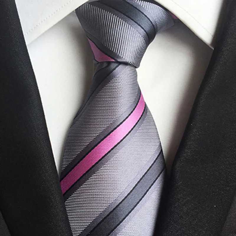 8CM New Mens Tie 8cm Stripe Classic Business Tie Mens Set Wedding Party Collar Formal Dress Tie Y240925